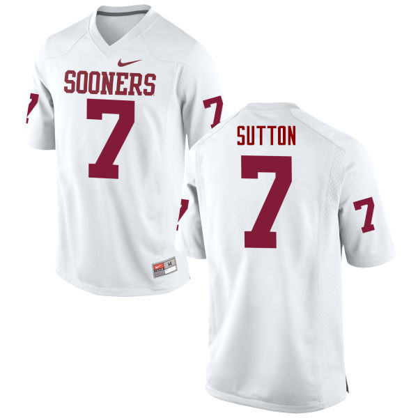 Oklahoma Sooners #7 Marcelias Sutton College Football Jerseys Game-White